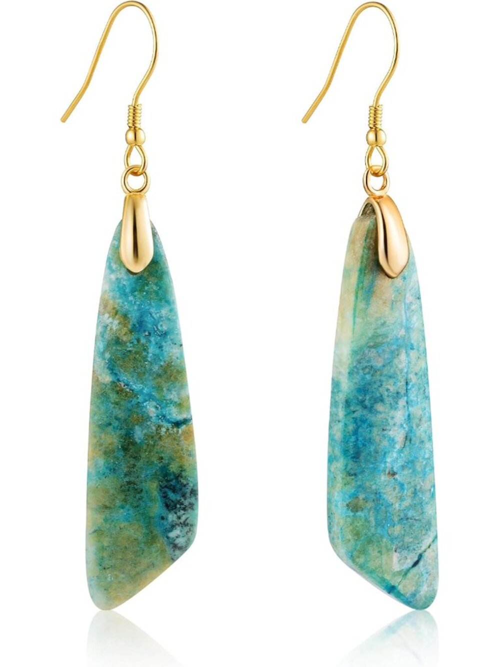 Jasper Stone Earrings for Women Trendy Dangle Earrings Fishhook Drop Earrings